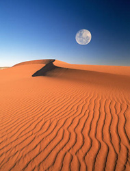 Full Moon over Red Dunes