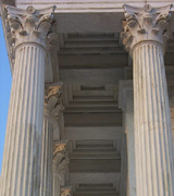 Photo of marble columns at the Baha'i world center.