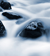 Stream flowing over rocks.