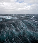 Storm waves at sea.